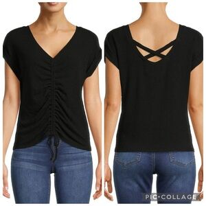 No Boundaries Ruched Front Black Top Jrs XXXL (21)